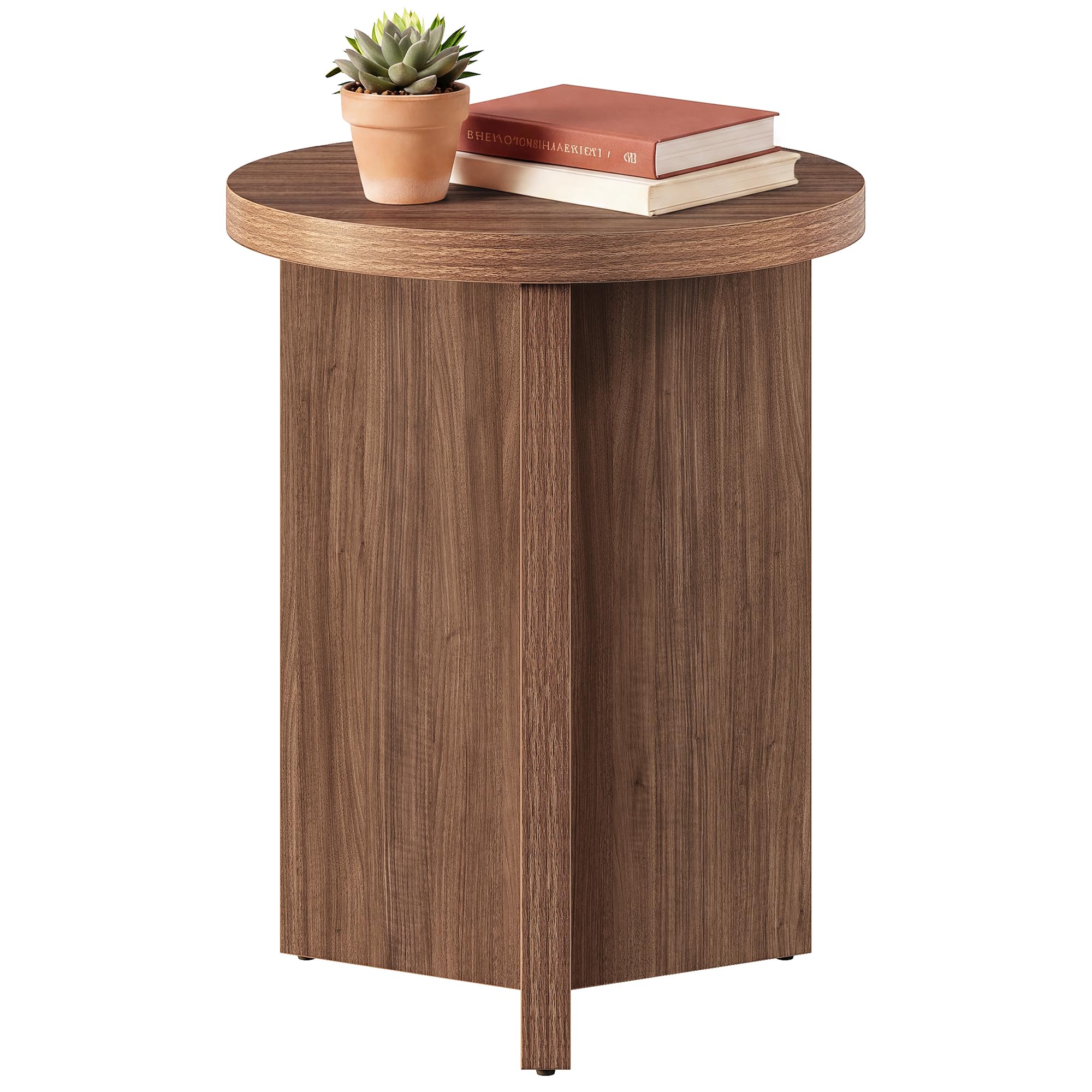 VASAGLE Side Table, Small Round, Y-Shaped Base