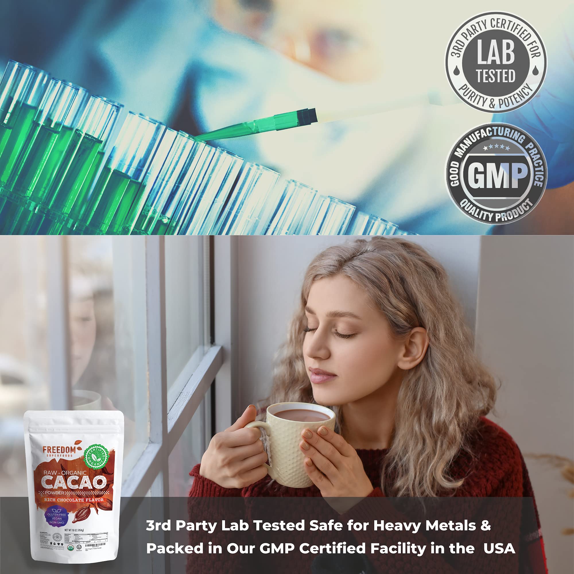 Cacao Powder Raw Organic Best Rich Dark Chocolate Taste Premium