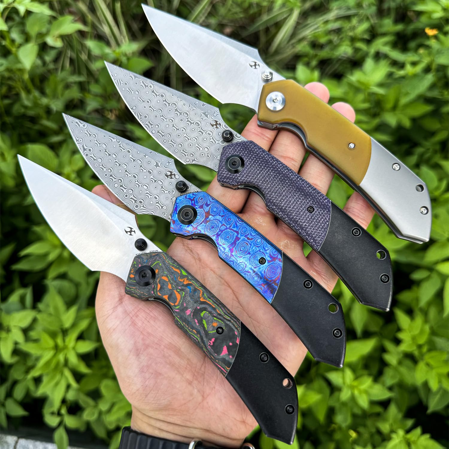 Amazon.com : KANSEPT Fenrir Pocket Knife, 3.48" Damascus Harpoon Blade,  Blackwash Titanium Handle Purple Micarta Inlay, Thumb Stud & Liner Lock  with Deep Clip EDC Knives for Camping Hunting Survival K1034Z2 :