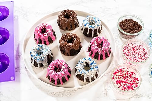 Miniatura 6 de Bakerpan Mini moldes de silicona para tartas, mini moldes de gelatina, moldes pequeños de gelatina, moldes para pasteles, 6 cavidades - Juego de 2