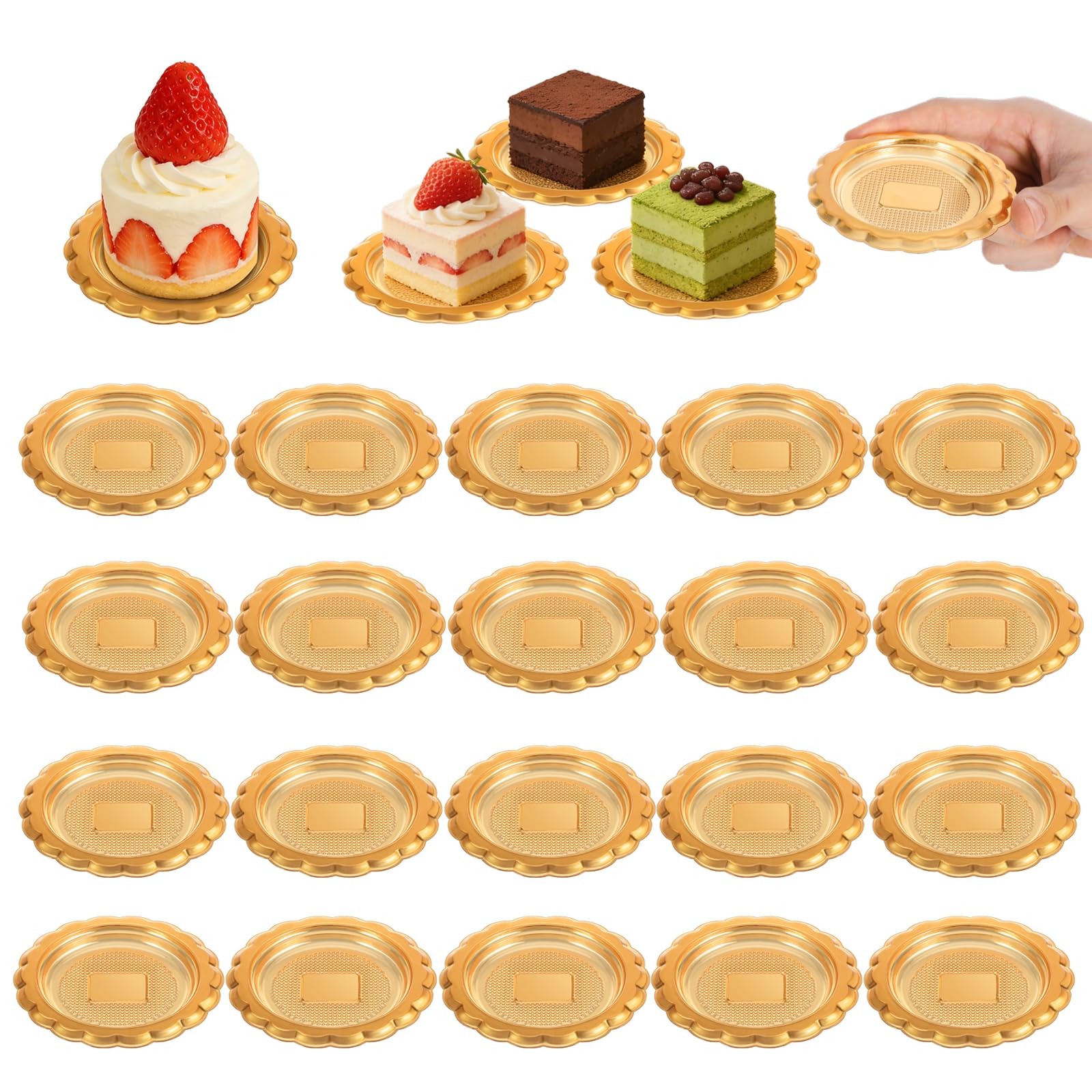 Carton à gâteau rond 6,3 cm rigide et imperméable pour présentation de mousse et cupcake
