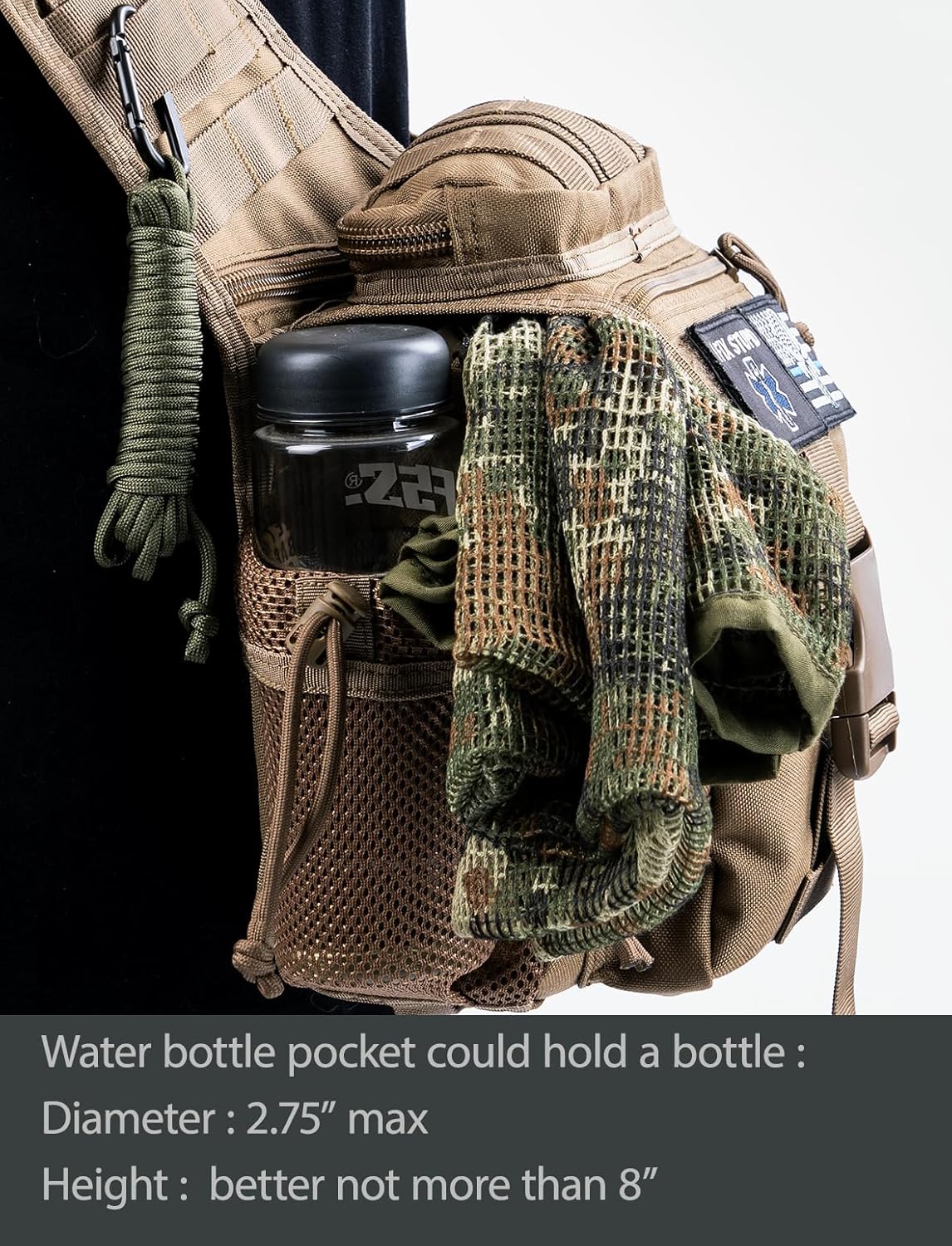 Tactical Sling Bag EDC Crossbody Pack Single Shoulder Backpack Messenger Bag for Outdoor & Urban Use 5L