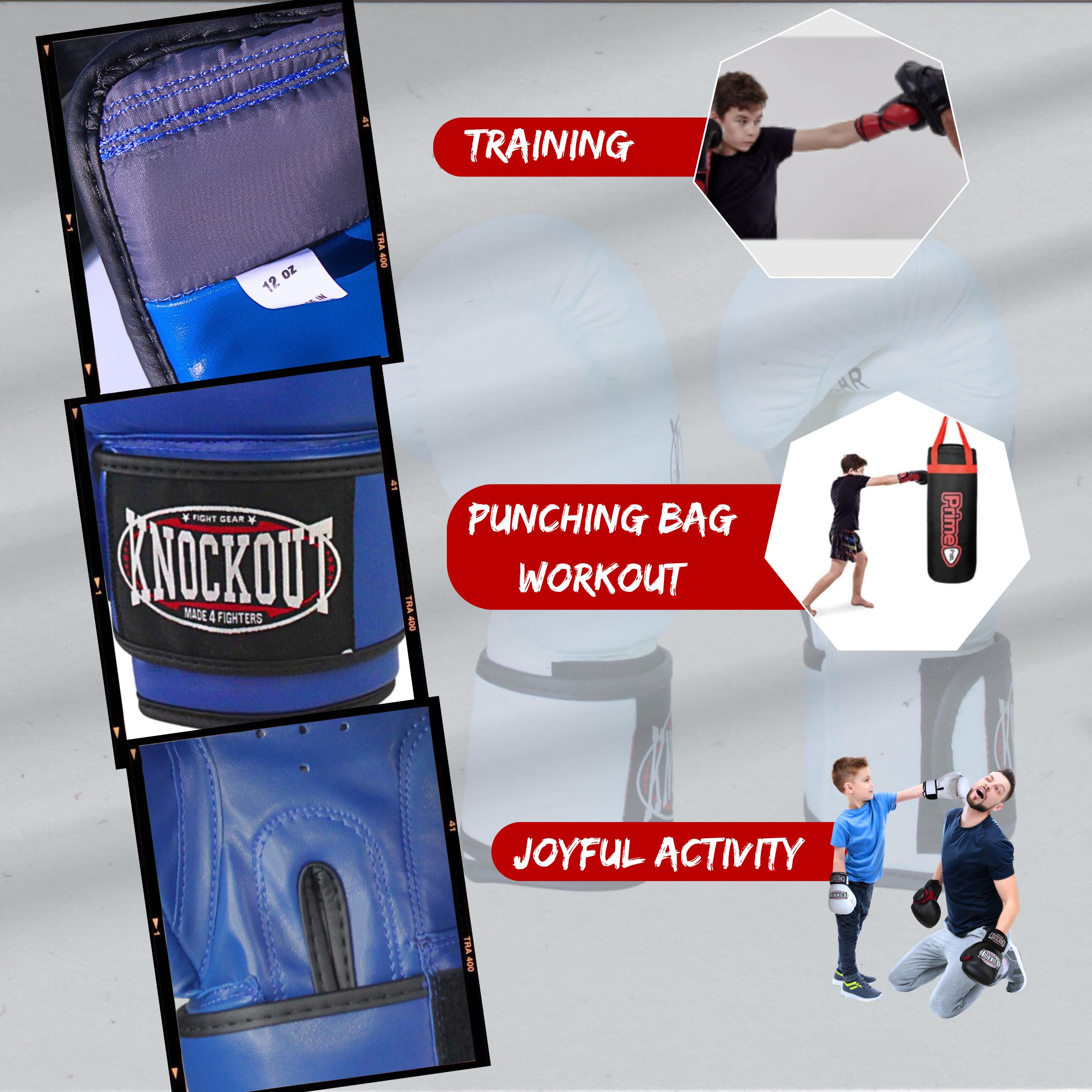 Guantoni da boxe per bambini, guanti da allenamento per kickboxing, MMA, per principianti e professionisti, allenamento in palestra a casa e sparring, con supporto per il polso ultra largo