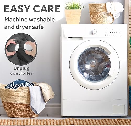 Miniatura 8 de Sunbeam Ultimate Cozy Royal Posh - Manta térmica eléctrica de terciopelo con bolsillo para manos y pies, 50 x 72pulgadas, 4 ajustes de calor,