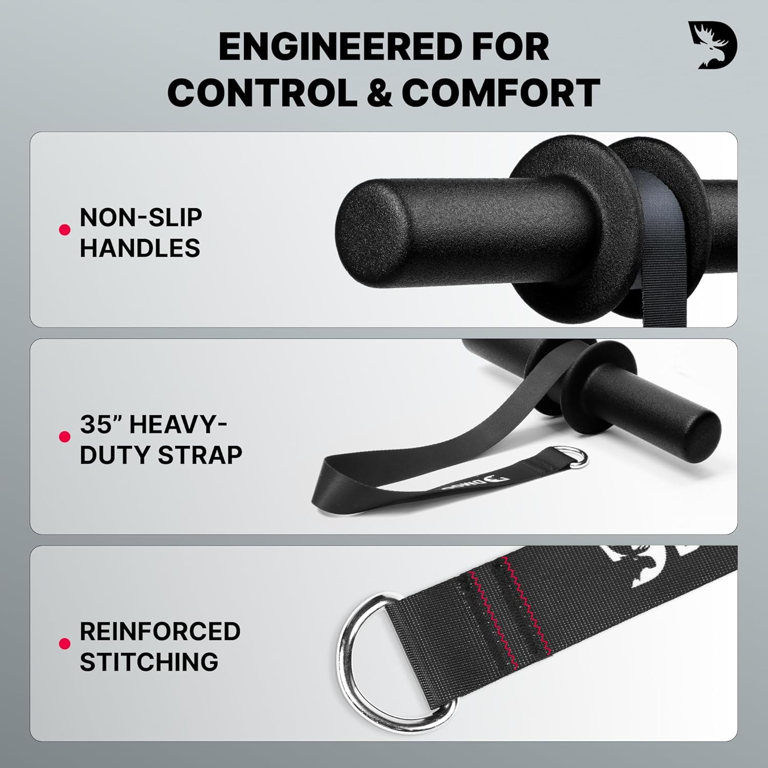 DMoose Fitness Forearm Strengthener & Wrist Roller - 2 in 1 Arm Exerciser with Non-Slip Premium Grip, Durable Nylon Rope - Helps with Elbow Tendonitis, Wrist Recovery & Strength Training