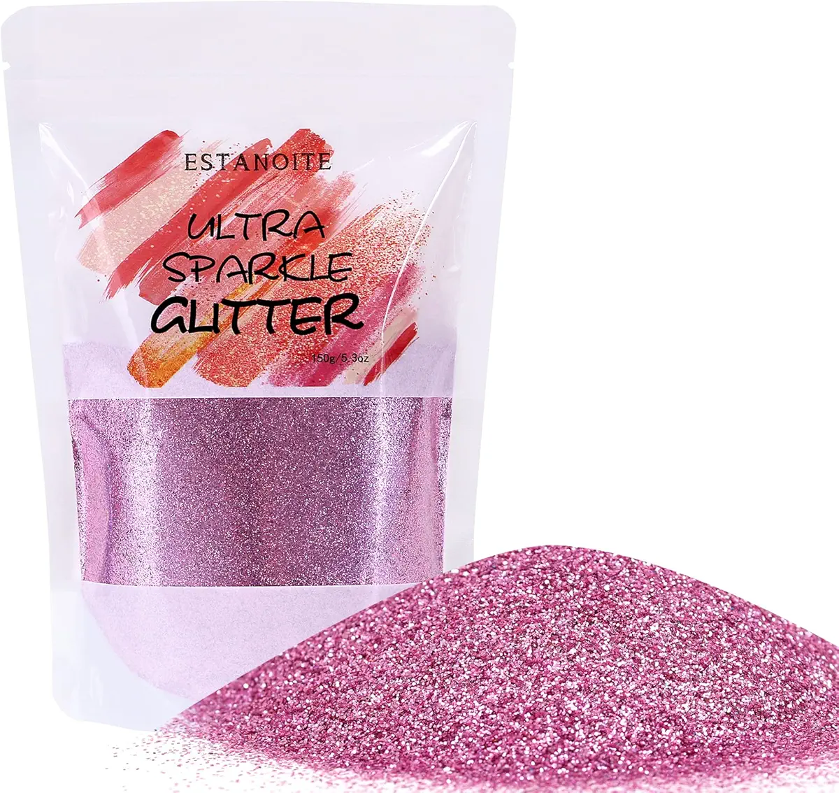 Cosmetic Grade Glitter, 150g Holographic Glitter for Nail Eye Face Body Hair, Multi Purpose Metallic Fine Glitters for Body Makeup, Halloween Holiday Festival &amp; Party (Blush Pink)