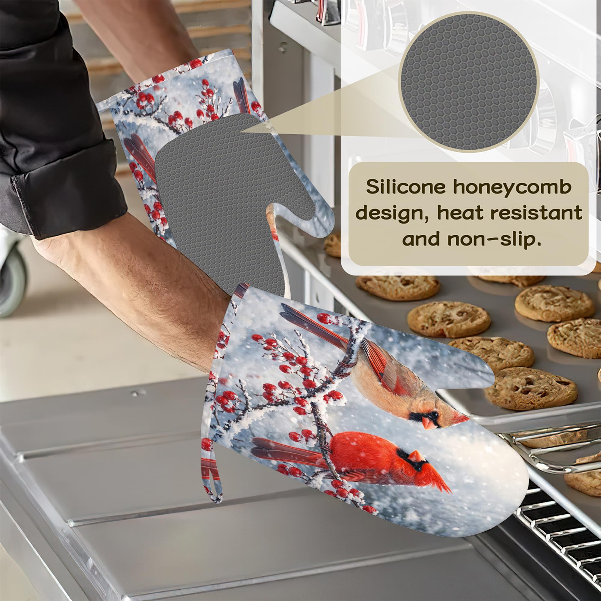 Juego de manoplas de horno y soportes para ollas, de silicona, resistentes al calor, 4 guantes de horno, almohadillas calientes para cocina, hornear y cocinar