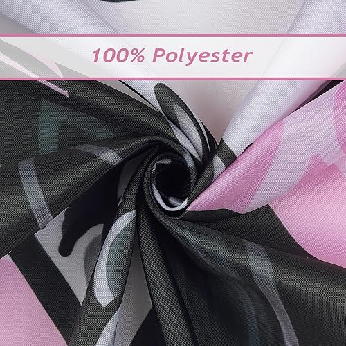 Miniatura 5 de Bonhause Cortina de ducha rosa de Halloween, divertido esqueleto aterrador, murciélago, decoración de baño gótica, 72 x 72 pulgadas, tela de