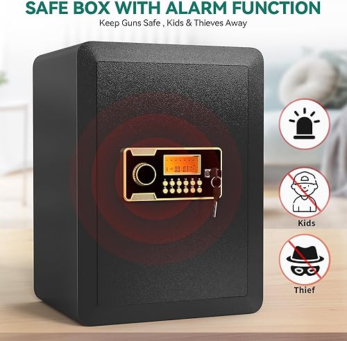 Miniatura 7 de YITAHOME Caja fuerte ignífuga de 2.5 pies cúbicos con bolsa de documentos segura ignífuga, bloqueo de teclado digital y estante extraíble, cajas