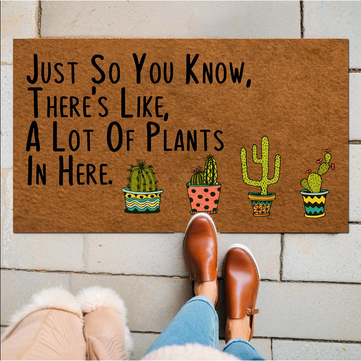 IFHUH Just so You Know, There's Like, a Lot of Plants in Here Doormat Funny Doormat Sayings Front Door Mat Rubber Non Slip Backing Funny Welcome Mat Indoor Outdoor Rug 30 in(W) X 18 in(L) — image 1