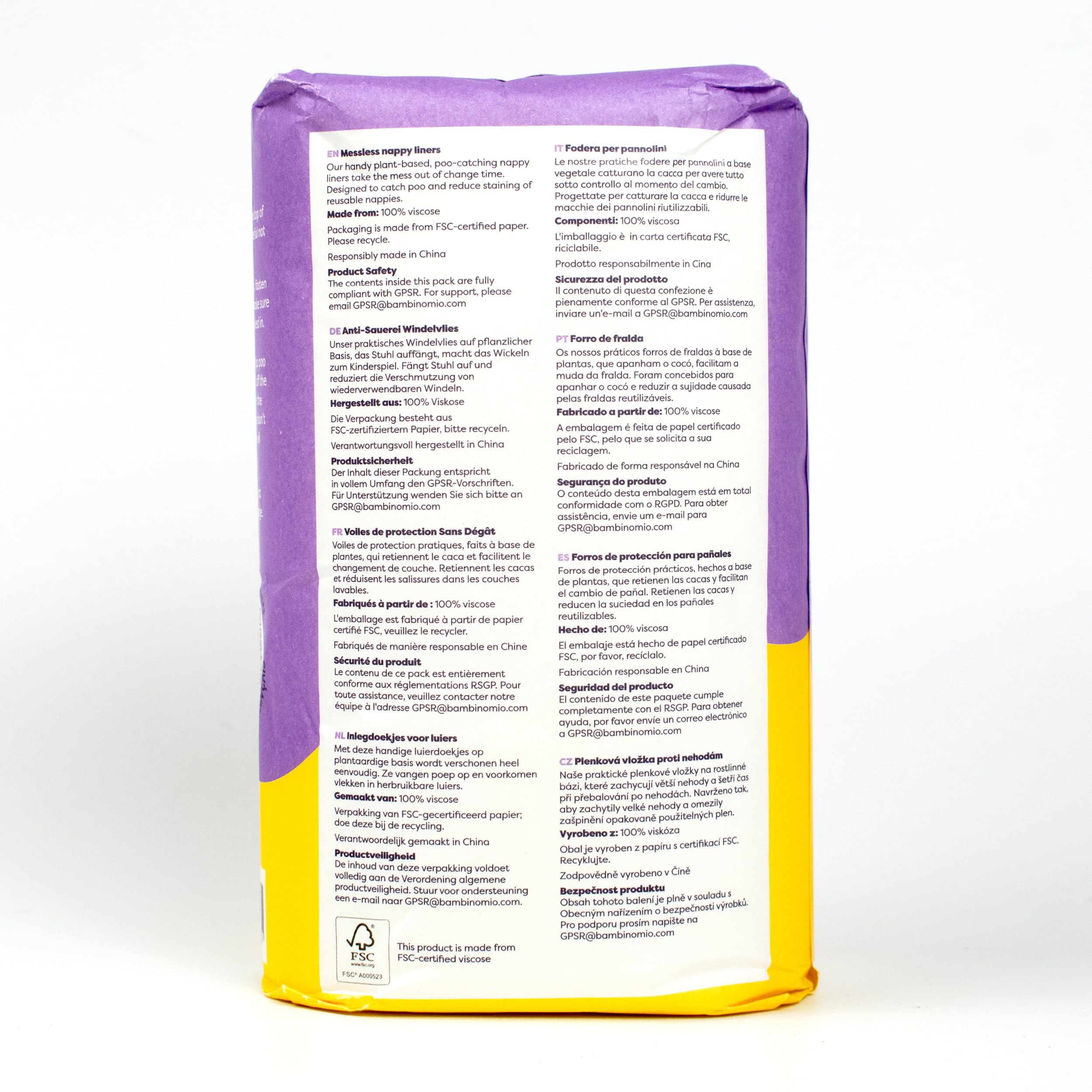 Bambino Mio, Voiles de protection ultra doux, matières végétales 100% renouvelables, (16cm x 29cm) 100 Voiles - paquet de 4