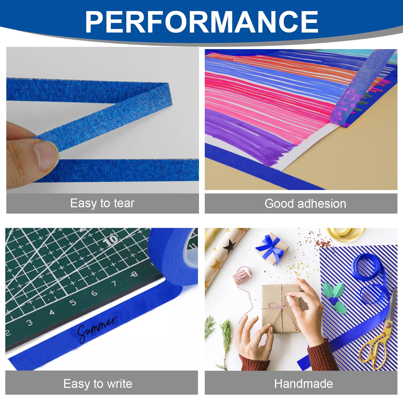 Leikedun 6 Rolls Blue Masking Tape Fine line Masking Tapes Artist Masking Tape 5mm/7mm/12mm Widex22 Yard Low Tack Painters Tape for Painting Artists Decorating DIY Automotive School Office - Image 3