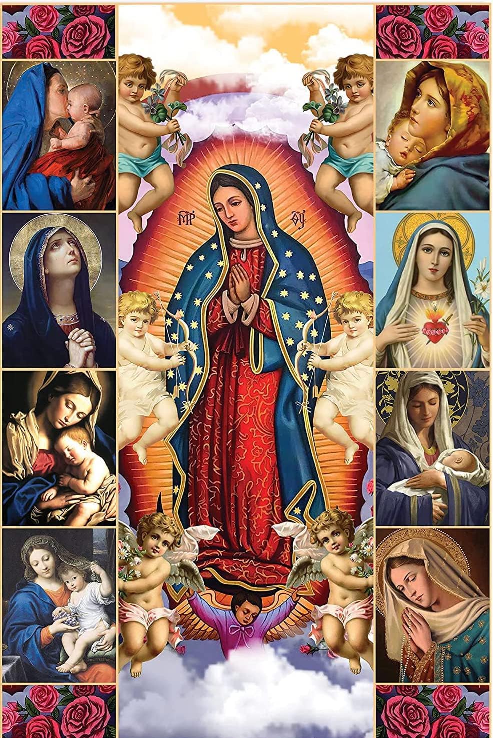 Kwqdozf Tin Sign-02 8X12 Inch Aluminum Sign Our Lady Of Guadalupe Virgen De Catholics Religious