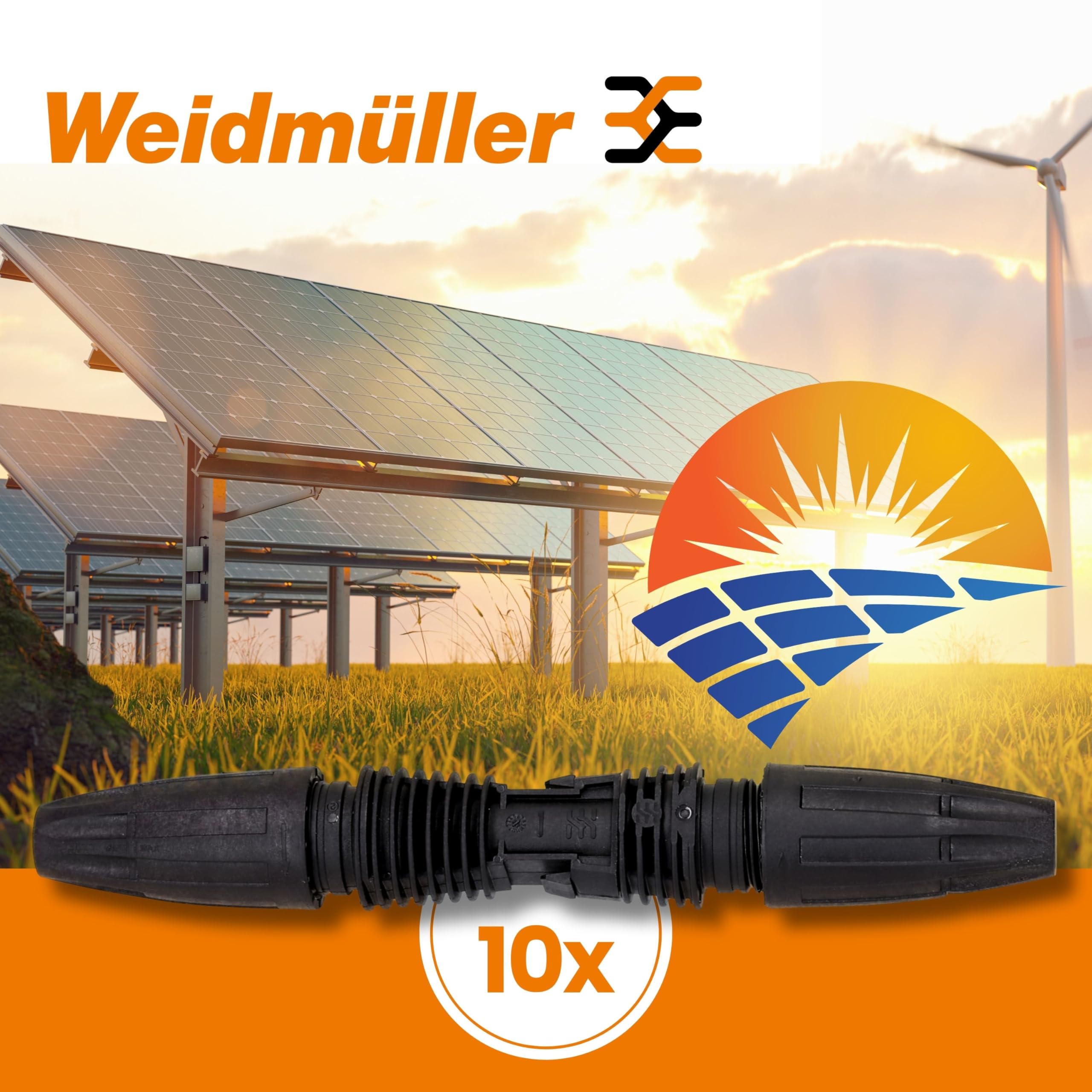 Weidmüller 10x PV Stick Conectores Fotovoltaicos - Tecnología Snap In | Juego de 10 conectores solares macho y hembra para cables de 4-6 mm2, 1500 V CC, resistentes de -40 a 85 °C, norma IEC