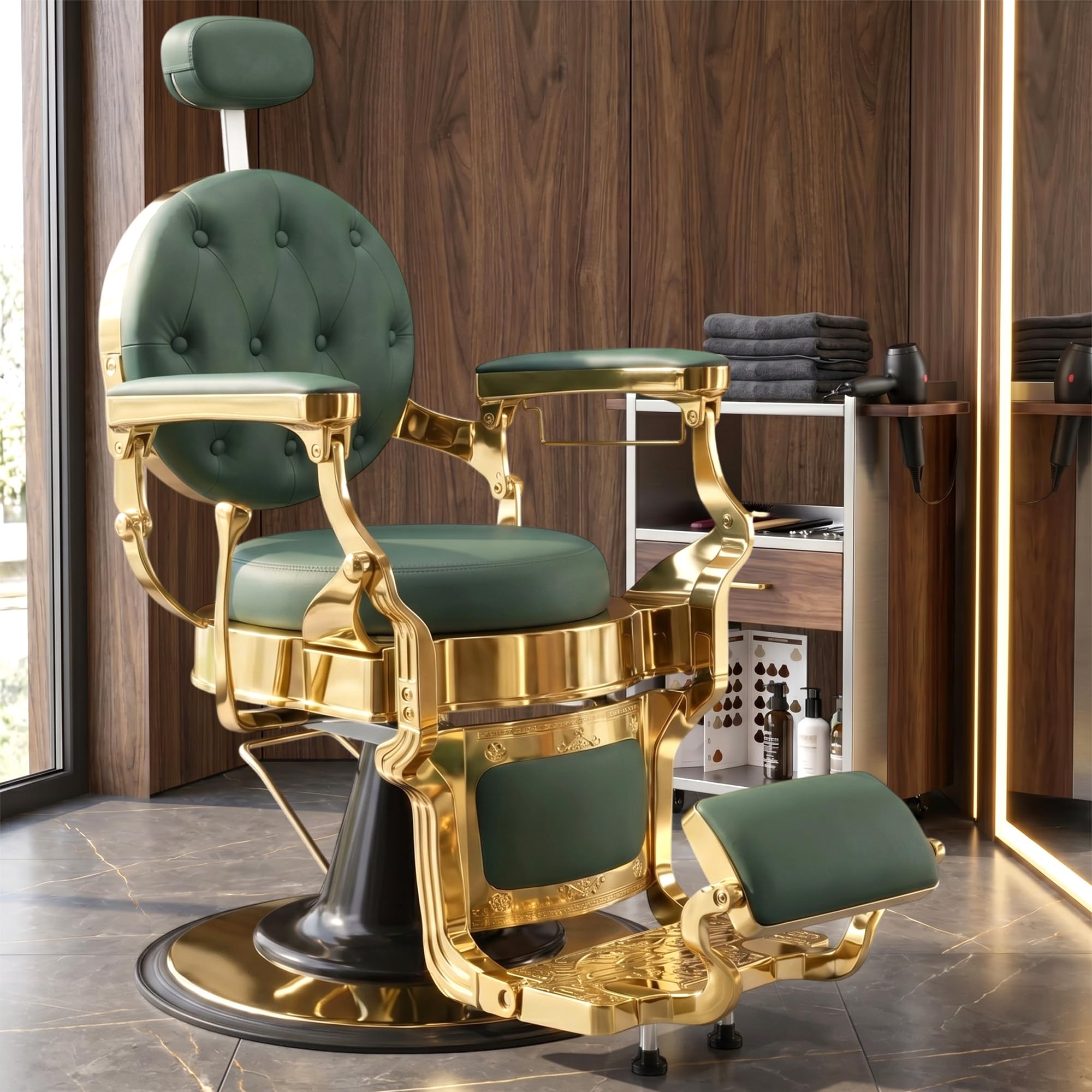 Barber Chair for Barbershop, Heavy Duty Recline Hair Salon Styling Chair | Professional S…