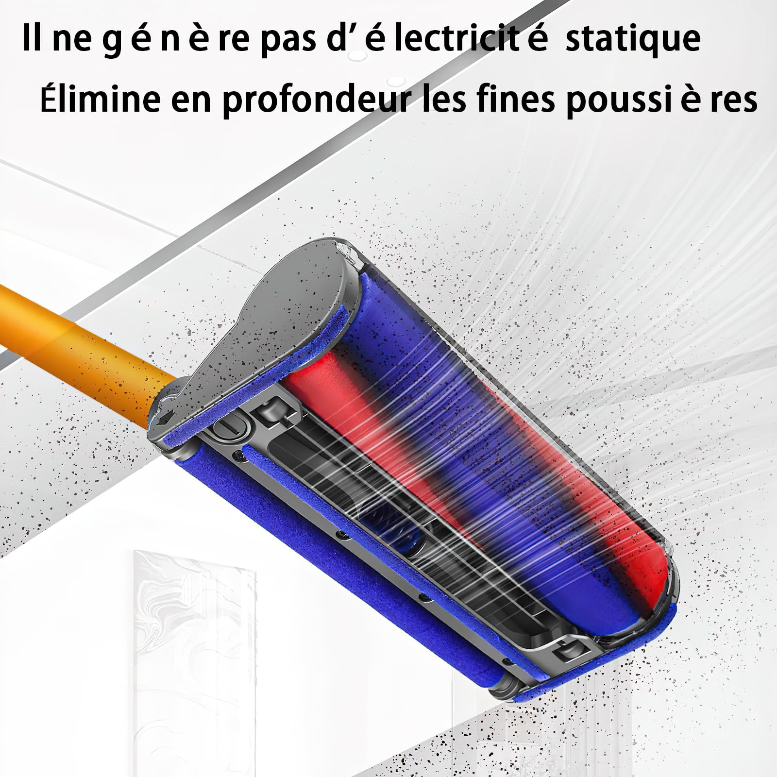 Brosse de sol à Rouleau Souple pour Dyson V11/V15/V10/V7/V8,Tête de Nettoyeur à Rouleau Souple pour Dyson SV14/SV12/SV10/SV11 Aspirateur, Idéal pour Les sols durs