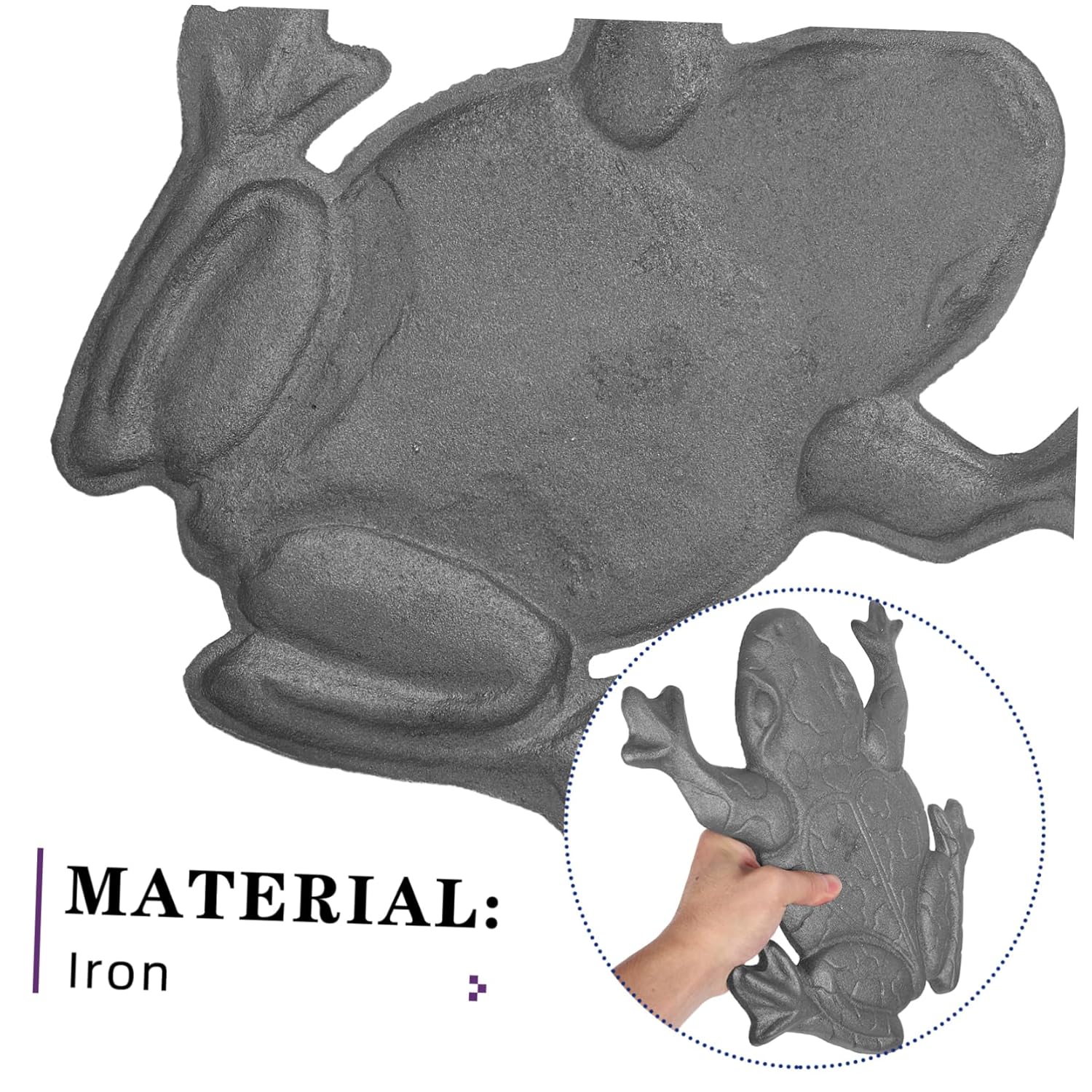 Frog Stepping Stone Weatherproof Cast Iron Garden Decor for Outdoor Walkway Lawn Pathway Classic Design for Safe Footing Effortless Coordination Any Garden