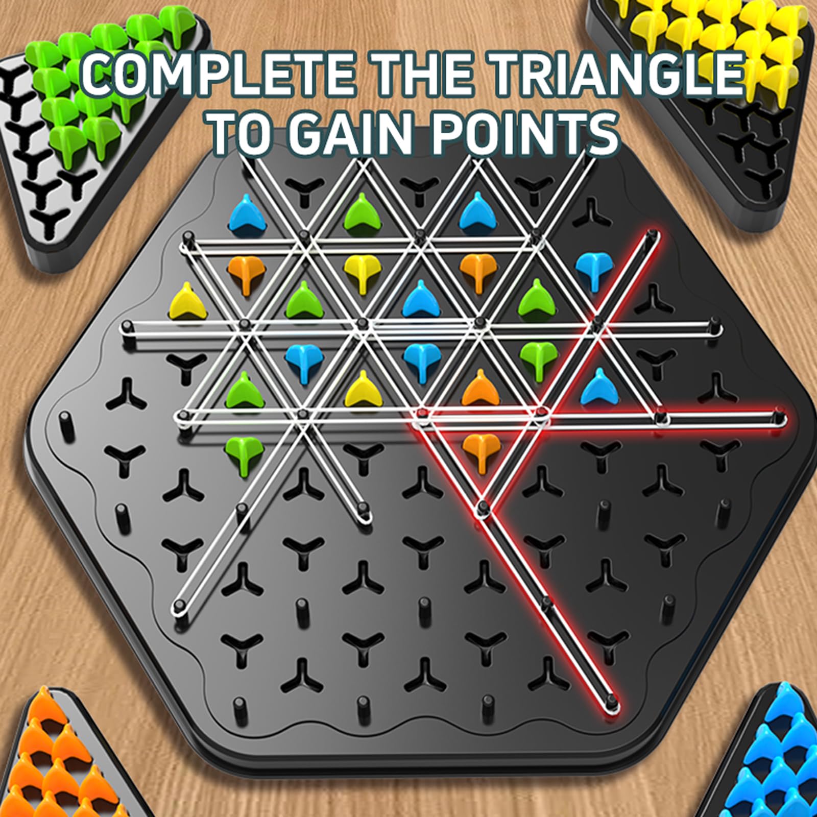 Gioco da tavolo a scacchi con triangolo a catena, Gioco da tavolo a triangolo con elastico