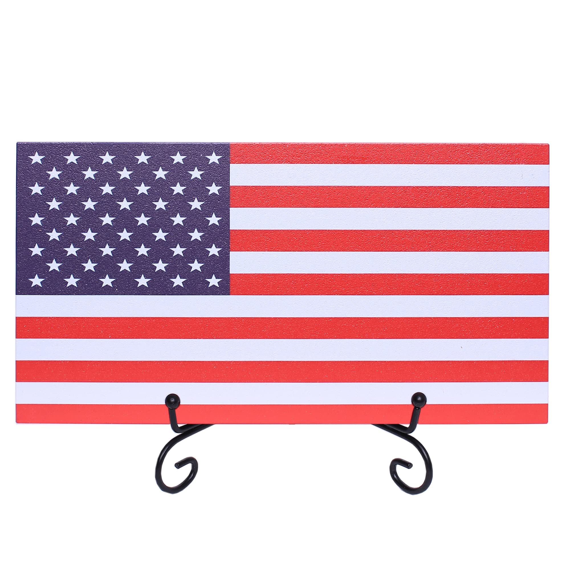 11" x 5.9" American Flag Laser Engraved Granite Colorful Flag Stone, Centerpiece Decoration for Indoor Bedroom Office