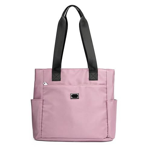 Women Tote Bag with Zipper Nylon Overnight Handbag Multiple Pockets