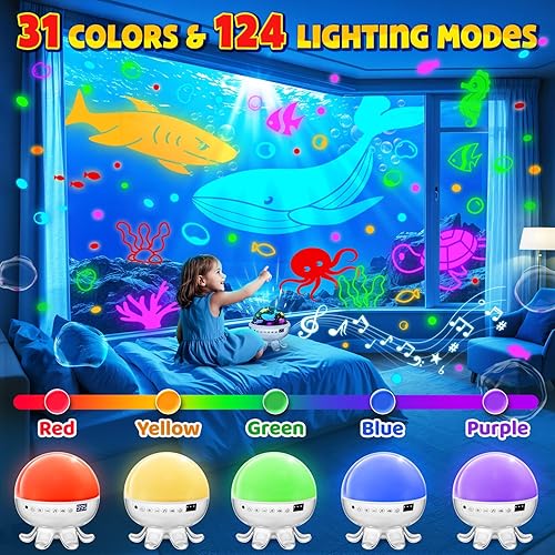 Miniatura 5 de Kids Toys Puppy Projector│30 Soothing Sounds+4 Slides Sound Machine Baby Night Light Projector│93 Projections+31 Colors Puppy Toys for Boys Age