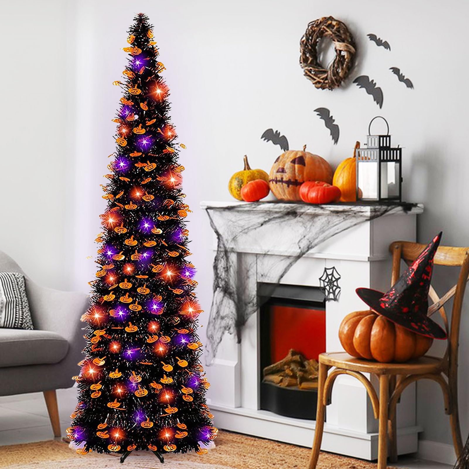 Halloween Trees With Lights 3pcs Halloween Ghost Hanging Decorations