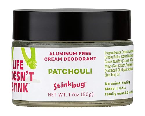 Miniatura 3 de Stinkbug Desodorante en crema natural con manteca de karité orgánica y aceite de coco, desodorante sin aluminio para mujeres y hombres, 1.7 onzas,