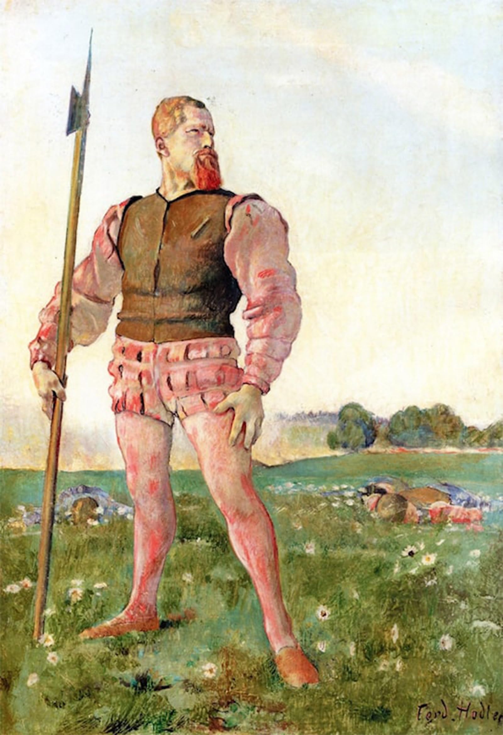 SERENDIPITP Retro Picture Poster Wall Art Pictures Painting l'Arrabbiato Ferdinand Hodler Wall Art Canvas Print for Wall Decor 60x90cm