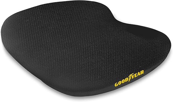 Goodyear Memory Foam Car Seat Cushion Gel Seat Cushions for Office Chairs, Tailbone Pain Relief Cushion, Cooling Pillow, Slim Fit Car Seat