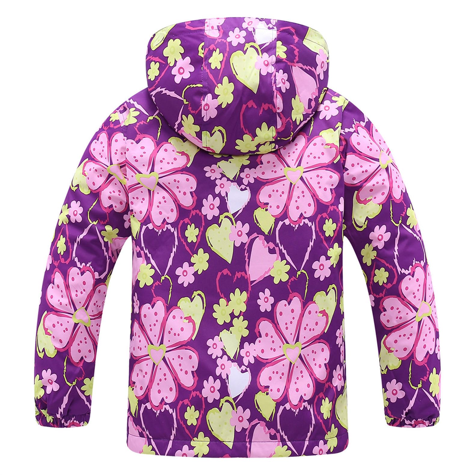 Softshell Enfant Imperméable Veste Manteaux Fille Étoile Imprimée Blouson a Capuche Veste de Pluie Outdoor Sport Randonnée Ski Jacket 3-16 Ans