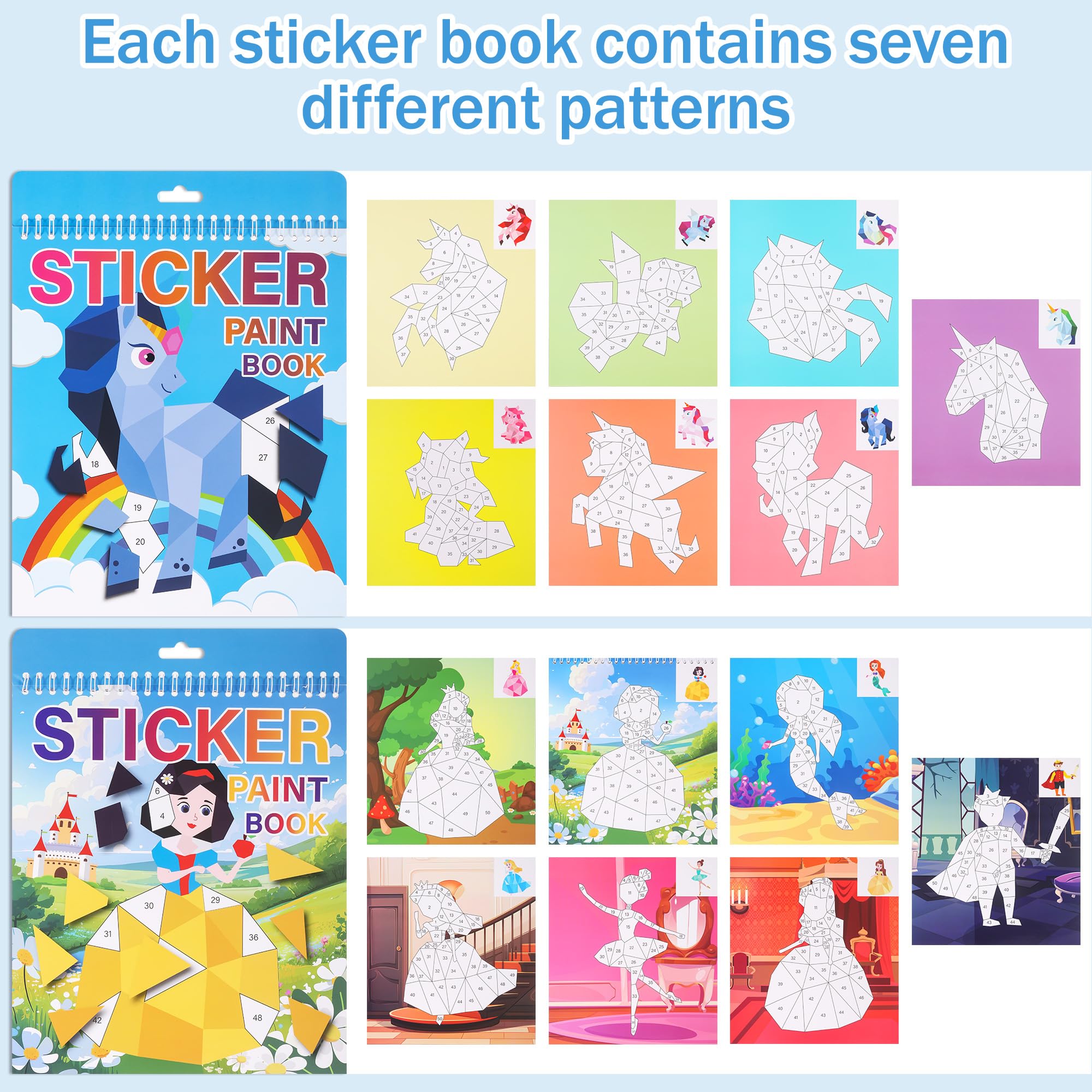 Zourglow 2 Pcs Sticker Books by Number, Pictures Sticker Books - Image 2