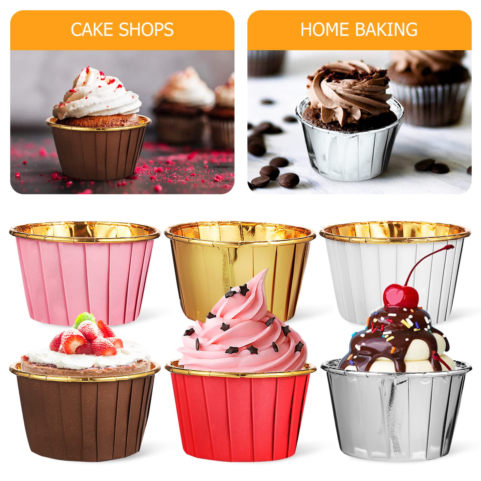 300 Pièces Tasse De Rouleau De Muffins Moules à Muffins Moules à Cupcakes Pour La Cuisson Résistant à L'huile Alèses Jetables Papier Composite Laminé Sertissage Coupe