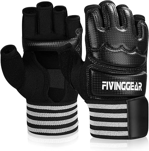 Guantes de boxeo para hombres y mujeres, guantes de kickboxing de MMA Muay Thai, guantes de saco de boxeo, guantes de karate, guantes de medio dedo