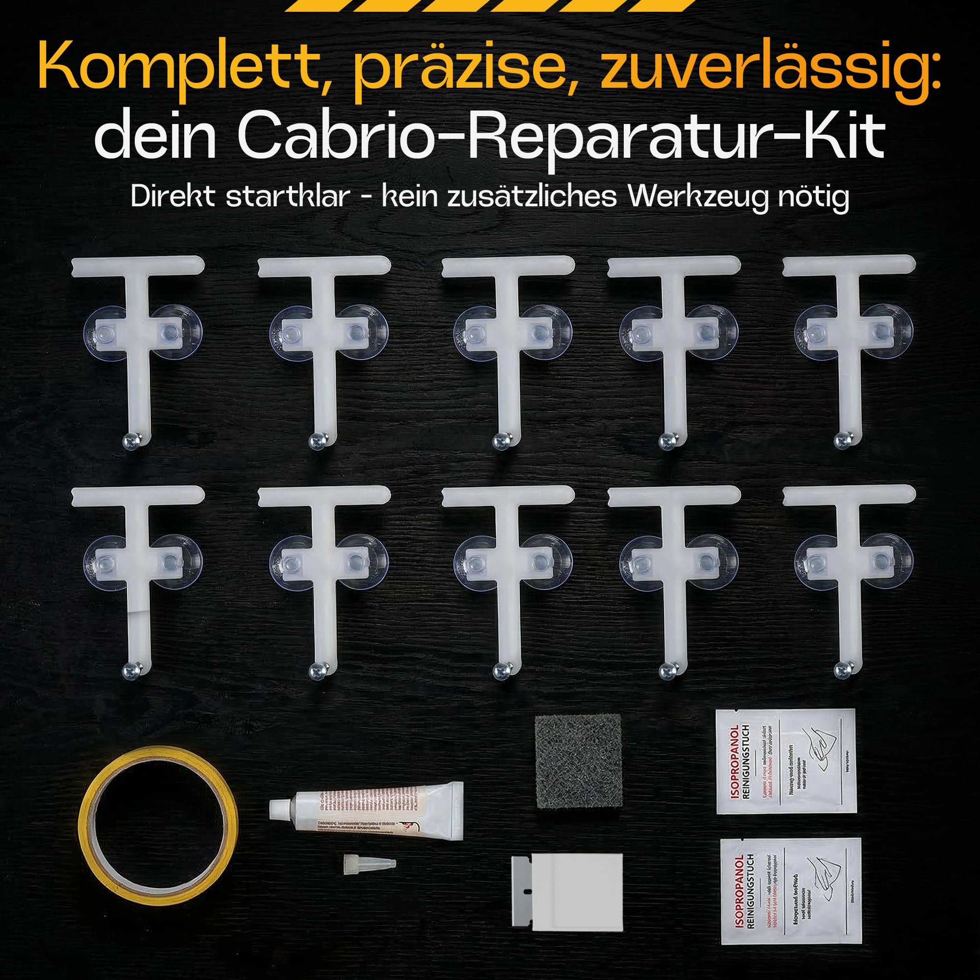 Cabrio Verdeck Scheiben Reparatur Set Heckscheibe