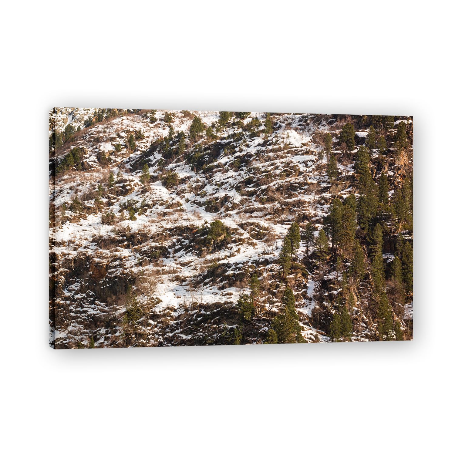VHdfgTY The Snow MeltsNature Landscape Wall Art Canvas Mountain Scenery Print Home Decoration 70x105cm Framed