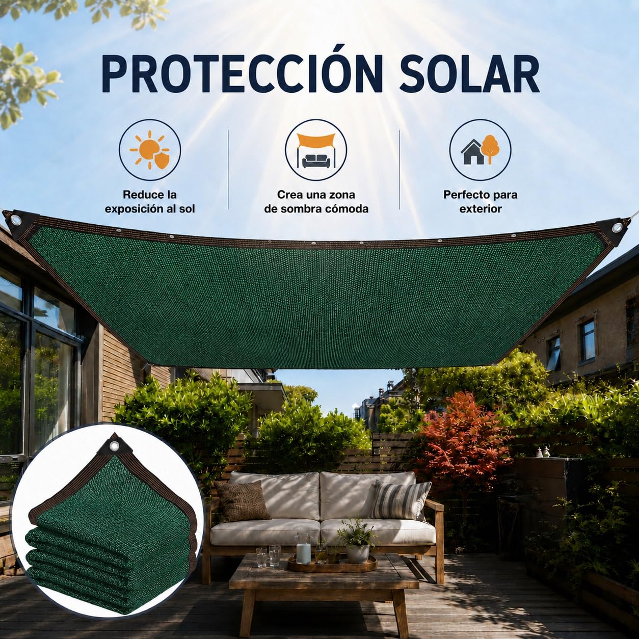 Red de Sombreado 3x8m con Ojales, Malla Sombra para Jardin Exterior Protección UV del 153%, para Invernadero, Terraza, Plantas, Gallinero