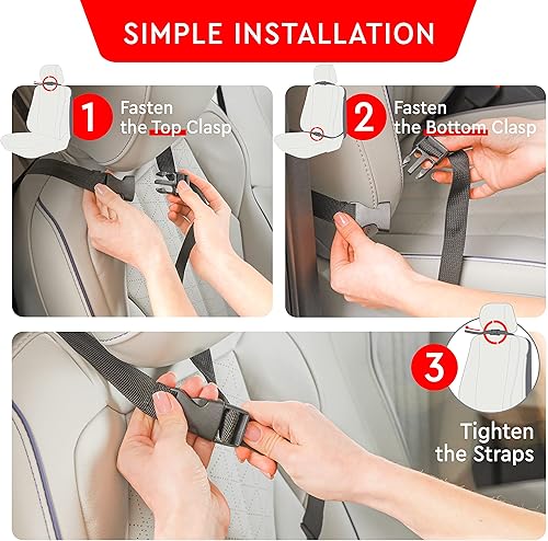 Miniatura 7 de Helteko Protector de asiento trasero para automóvil, paquete de 2 alfombrillas de primera calidad para niños, funda de asiento extra grande para