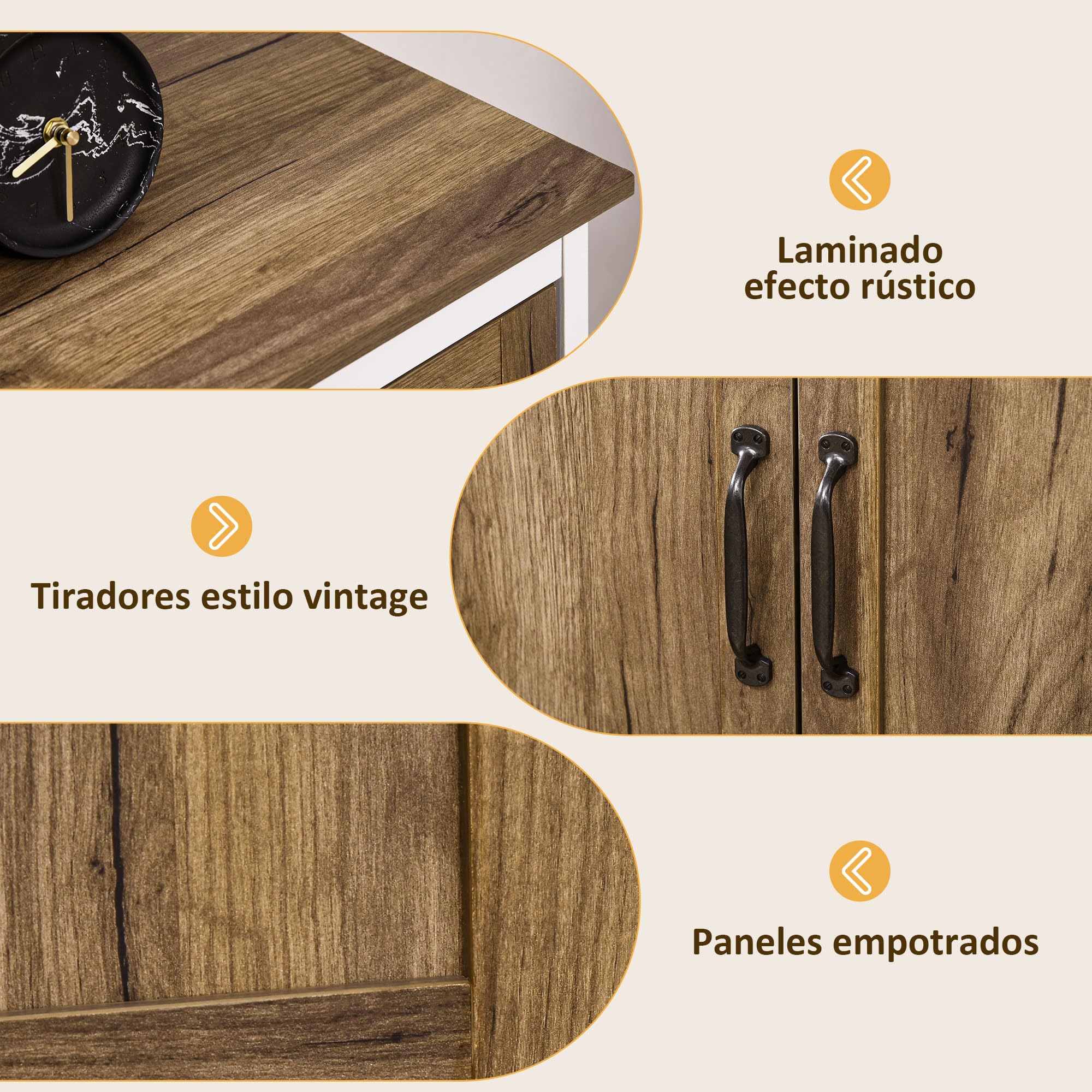 HOMCOM Aparador para Salón con Cajón 2 Puertas 78,5x39x89,4 cm Marrón