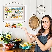 Vista 5 de Miratino Tablero de Anuncios de Corcho, 16" x 11" Tableros de Corcho de Lino Blanco para Paredes con Marco Blanco, Tablero de Pines Tablero