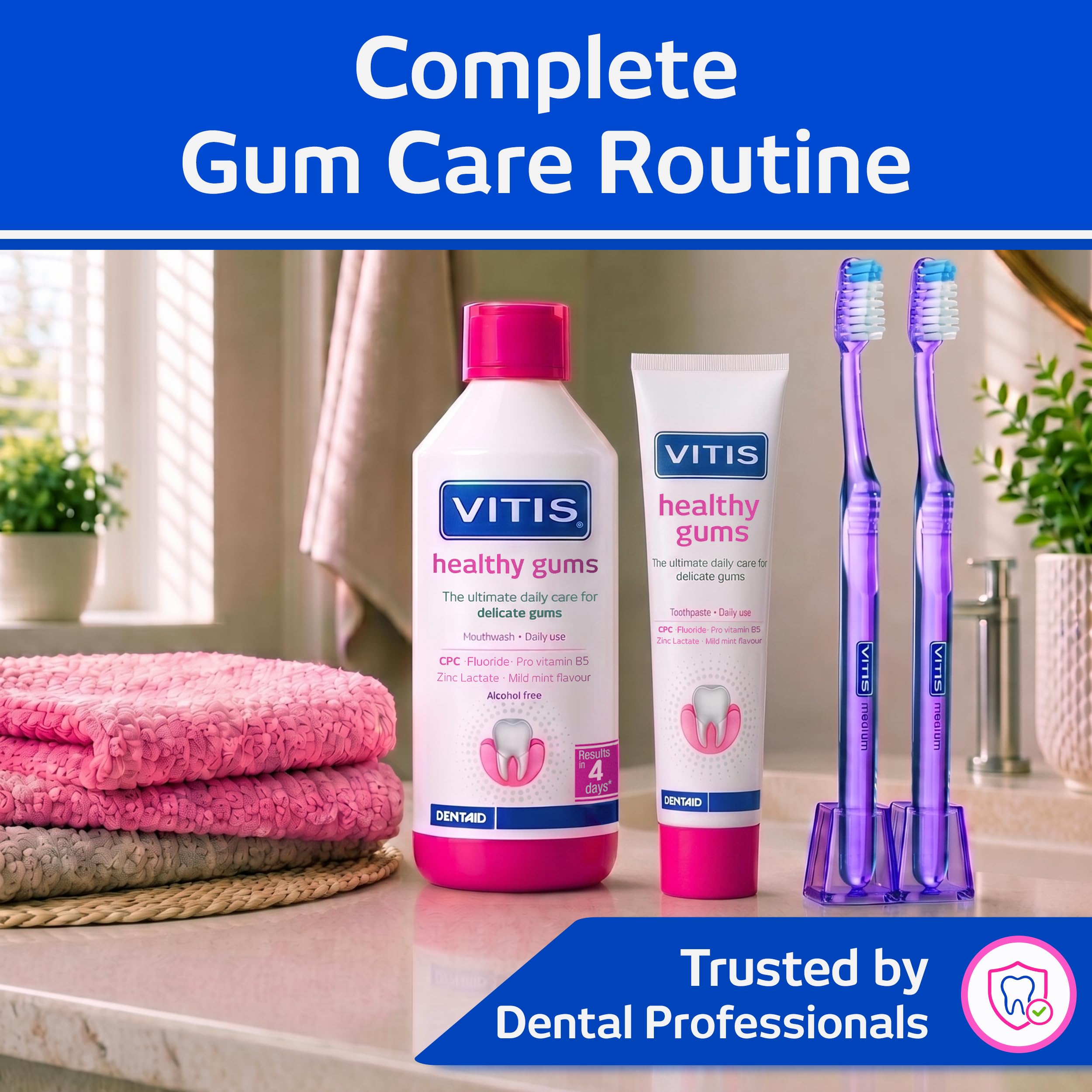Vitis Gingival The Ultimate Daily Gum Care płyn do płukania jamy ustnej bez alkoholu, 500 ml