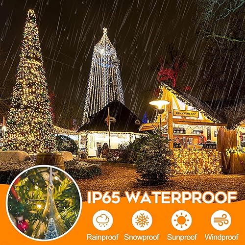 Miniatura 6 de Guirnalda de 100 luces led para Halloween enchufables, con 8 modos y temporizador, para fiestas de carnaval, decoración de jardín interior al aire