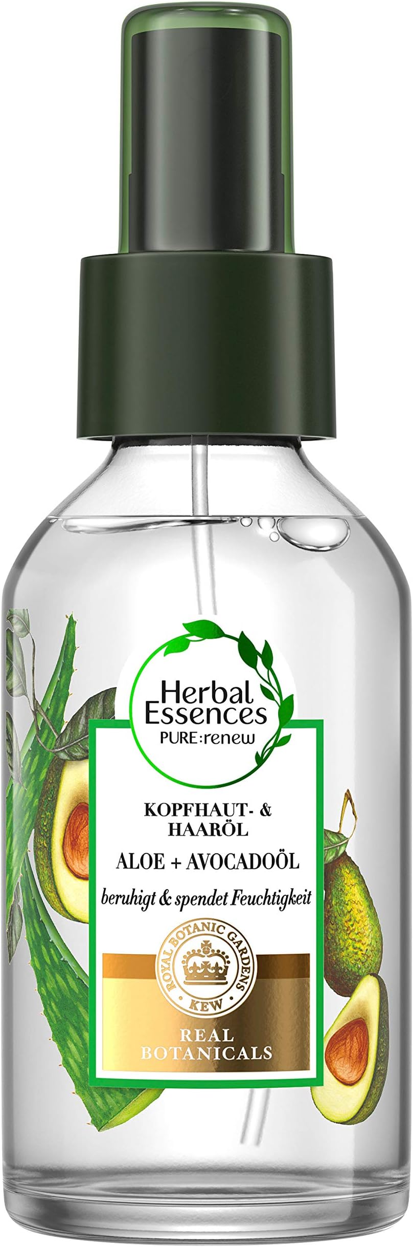 Herbal Essences Pure:renew Scalp & Hair Oil with Aloe + Avocado Oil, Hair Care Shine, Hair Care Dry Hair, Aloe Vera Hair, Cruelty 100 ml