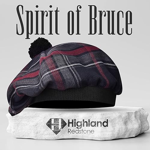 Miniatura 2 de Scottish Hat Tam o Shanter Scottish Bonnet Sombrero de lana acrílica con pompón