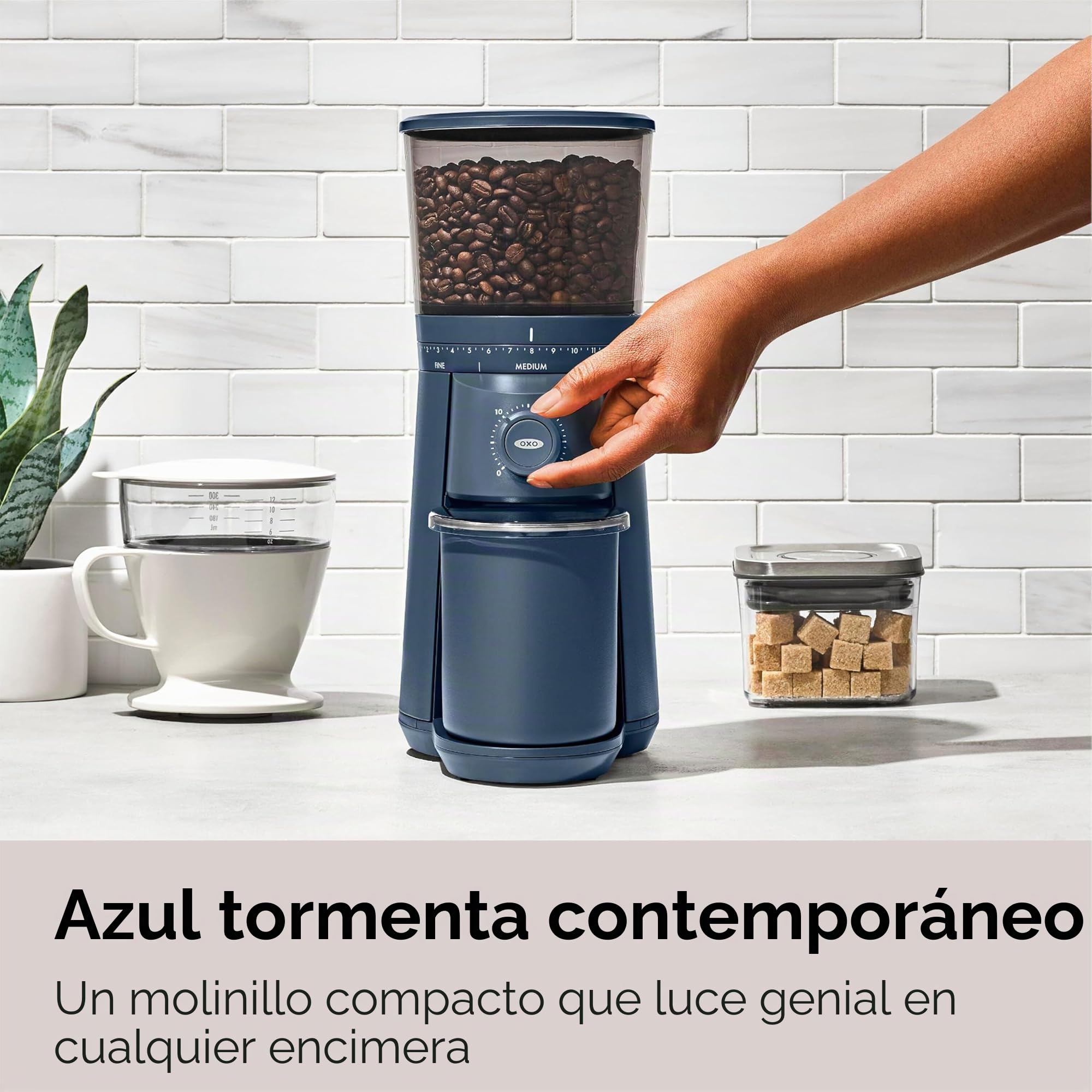 OXO Molinillo de café cónico Brew - Azul tormenta