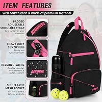 Vista 3 de Bolsa de Pickleball AEROBIX para Mujeres y Hombres, Mochila de Pickle Ball - Cremalleras Mejoradas, Gran Capacidad, Bolsillo Acolchado para Pala