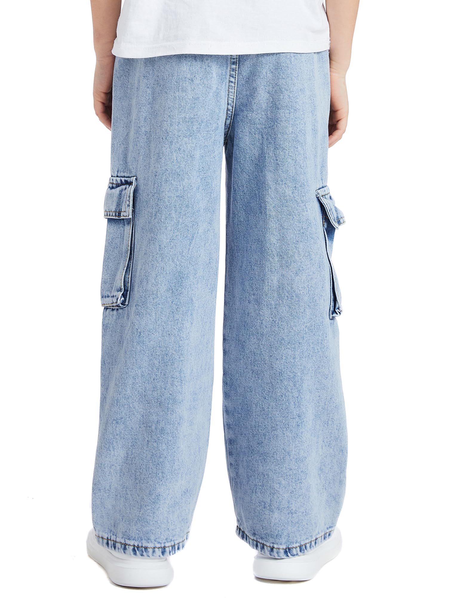 SEAUR Jeans cargo Y2K Hip Hop Pantaloni Baggy Jeans con elastico in vita per bambini, pantaloni cargo Streetwear EU 128-152 (8-12 anni)