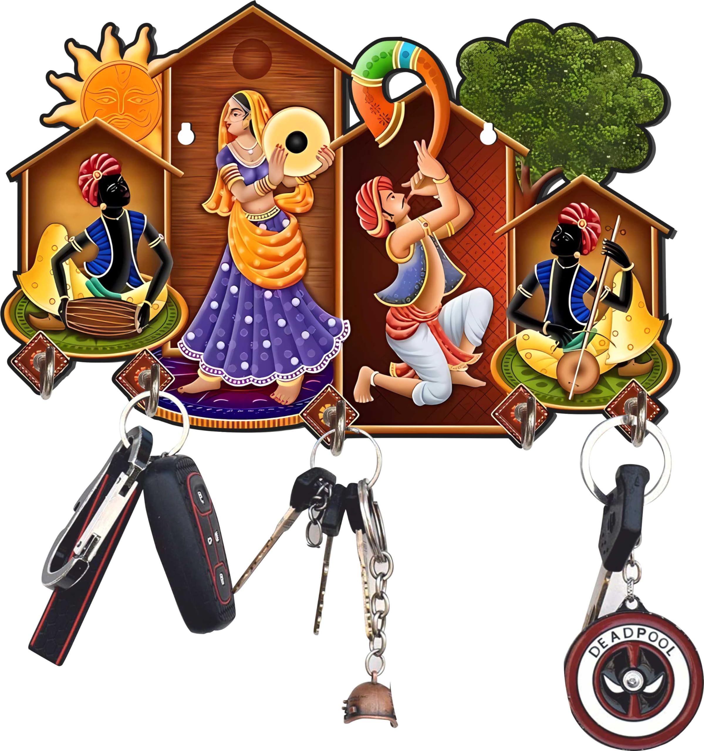 APS ART PLUS STORE Wood Uv Printed Musician Family Key Holder for Wall Decor, Key Holder for Wall Decor Stylish, Multicolour (B0CWLRDRFL) Amazon Price History, Amazon Price Tracker