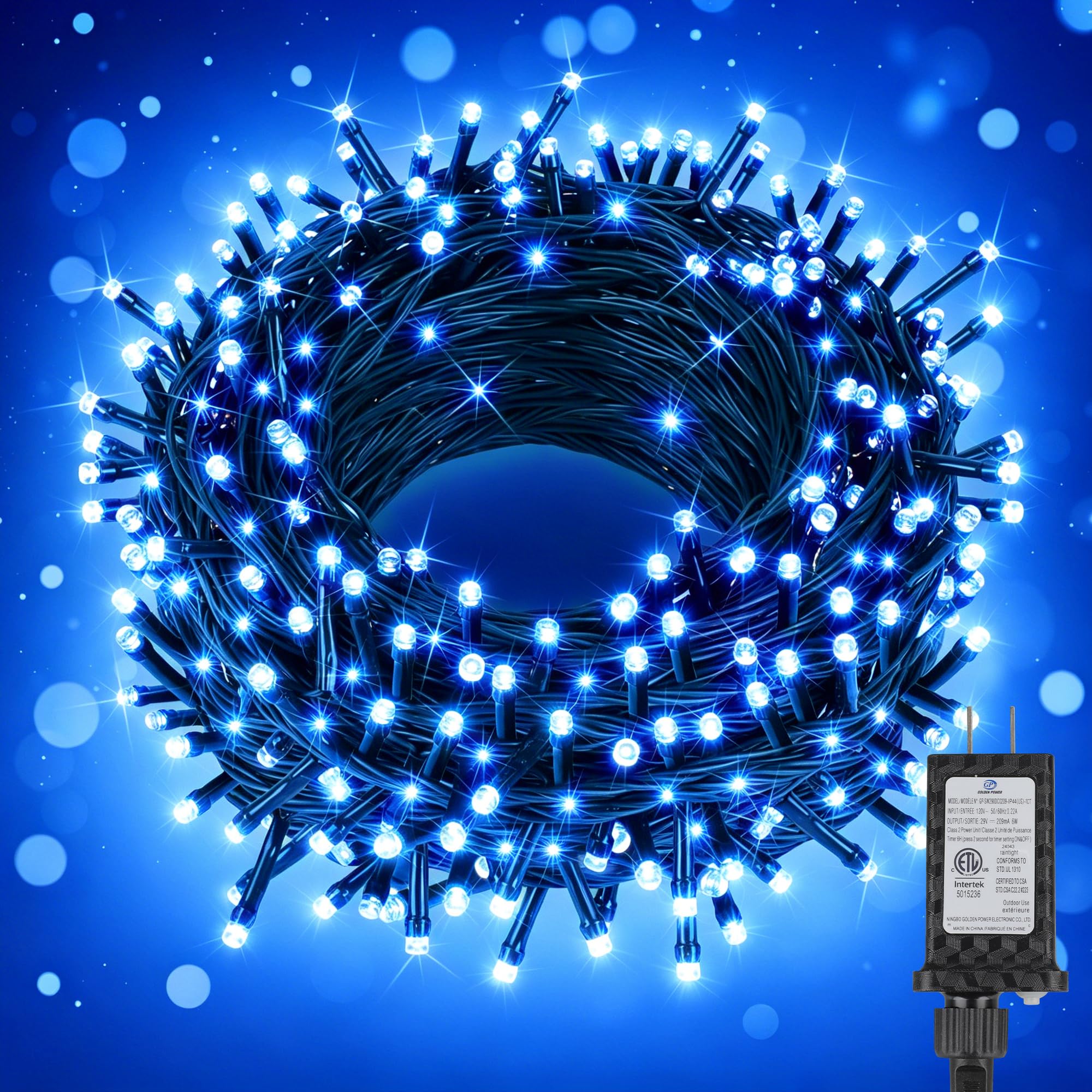 Extra Long 264Ft 800 LED Christmas Lights with Timer, Green Wire Fairy Starry String Lights Plug in, 8 Modes and Memory, forIndoor Outdoor Xmas Tree Wedding Party Decoration,Blue