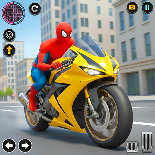 Spider Hero Bike Racing Super hero man Games: Hero Spider Fighter Rooftop Bike Games: Ultimate Offroad Bike Race Flying Spider Games