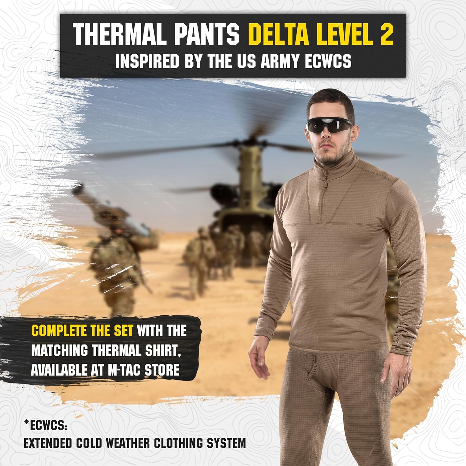 M-Tac Men’s Thermal Compression Pants – Grid Fleece Lined Base Layer Underwear Bottoms for Cold Weather ECWCS Delta Level 2 - Image 6